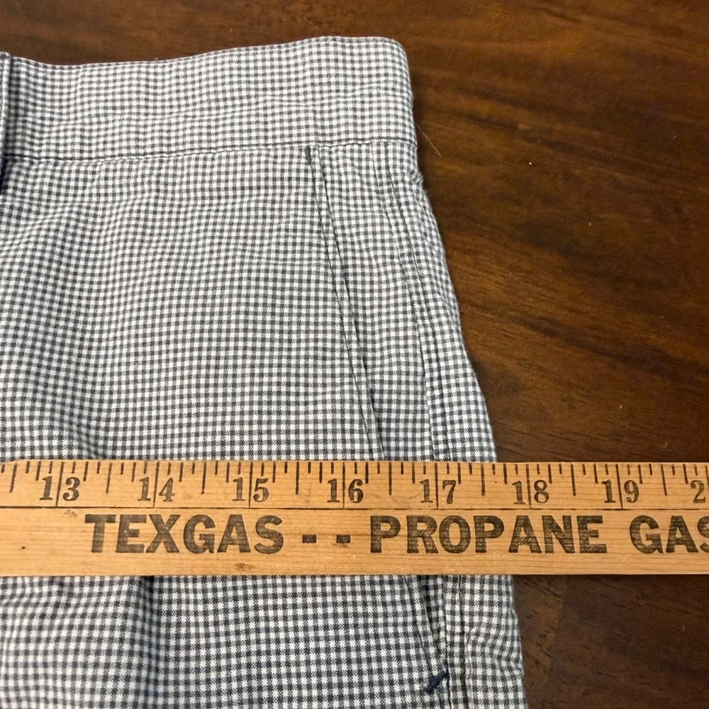 Banana Republic Aiden Short Mens 30 Blue White Gingham Slim Fit Chino Shorts
